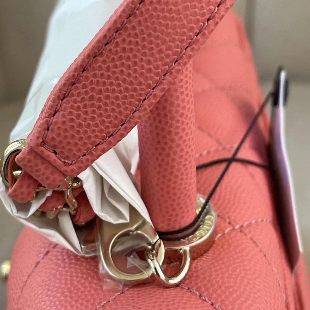 NEW CHANEL 22A Pink Caviar Small/ Old Mini Coco Handle Flap w/ receipt - Picture 6 of 15
